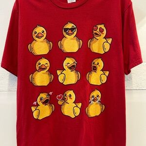Unisex Red Duck Adult Graphic T-Shirt Sz Large